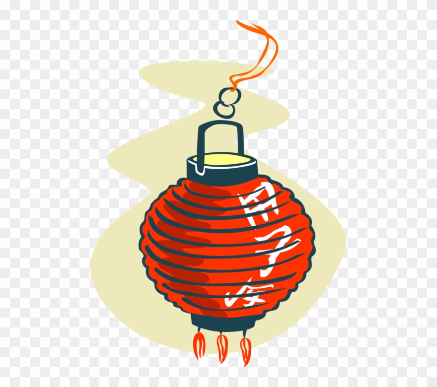 Vector Illustration Of Chinese Asian Paper Lanterns - Japanese Paper Lantern Tattoo Clipart