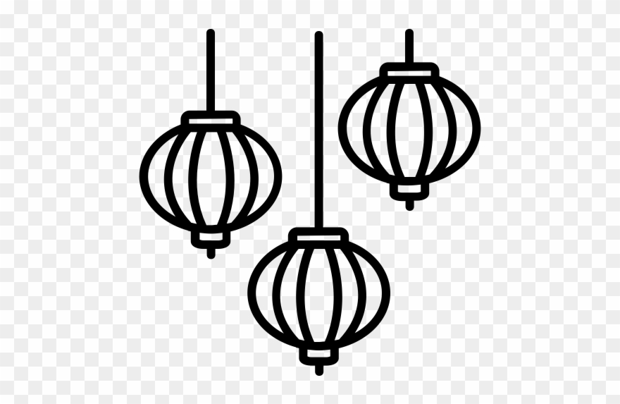 Lanterns Rubber Stamp - Icon Clipart