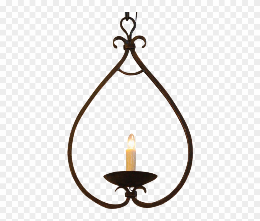 Exceptional Custom "mahoning" Hand Forged, Large Wrought - Ceiling Fixture Clipart