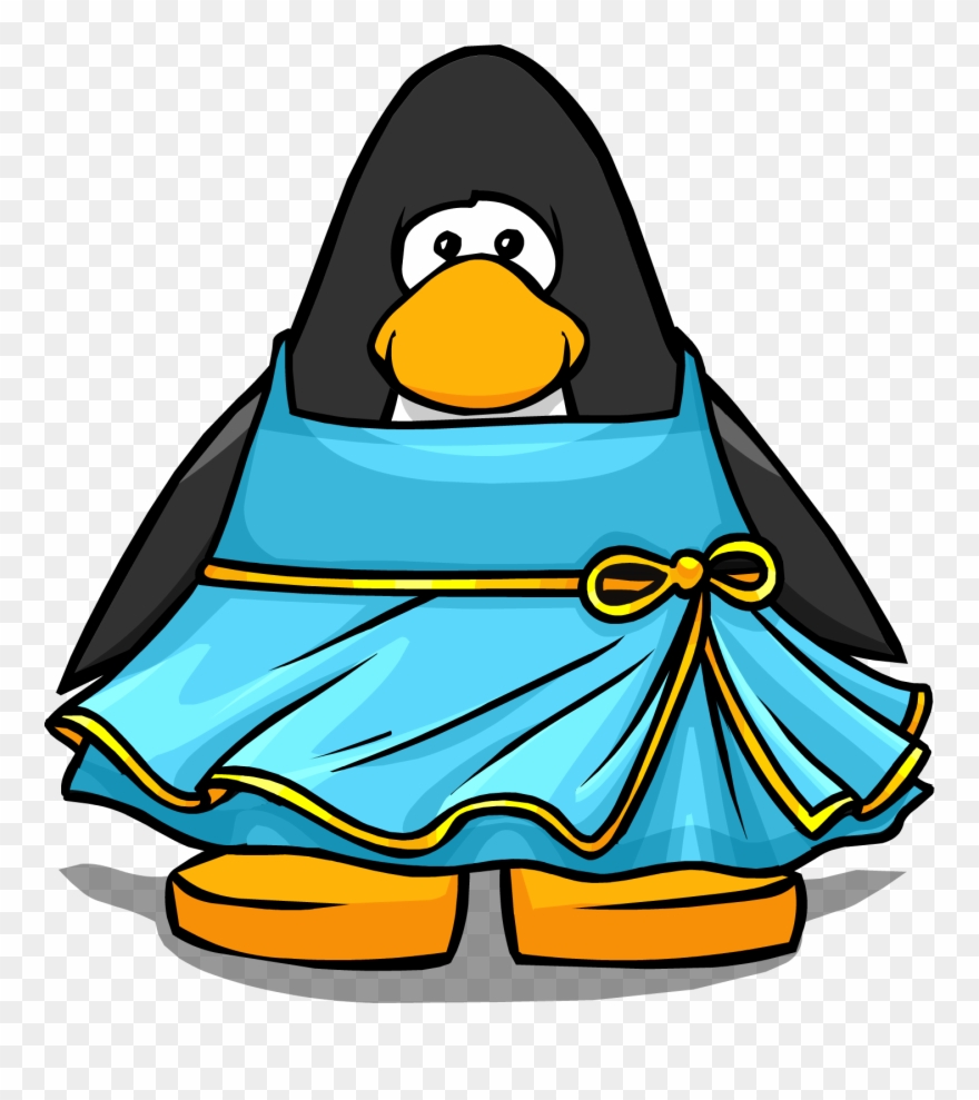 Blue Sky Dress On A Player Card - Penguin In A Dress Clipart