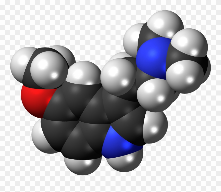 5 Meo Dmt Molecule Spacefill - Space-filling Model Clipart