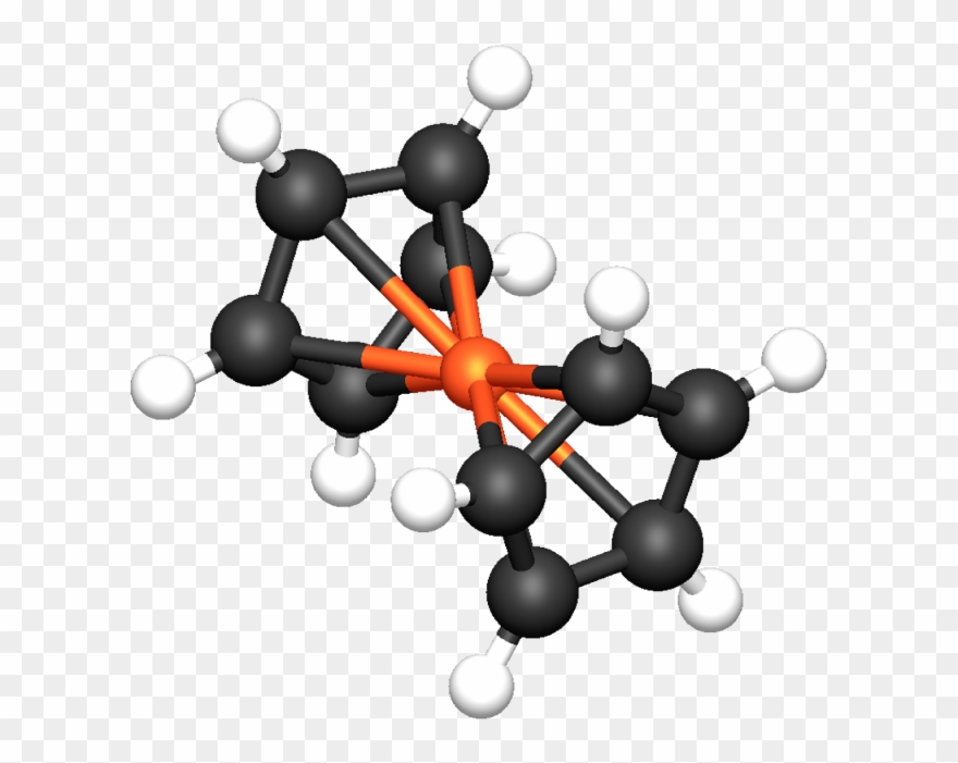This Is A Ball And Stick Representation Of The Ferrocene - Ferrocene Clipart