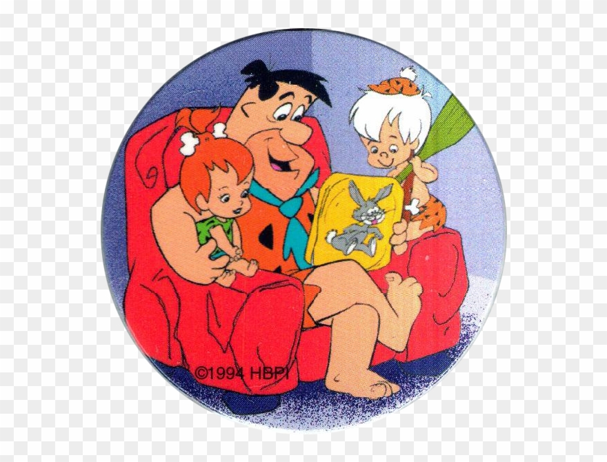 Hanna Barbera > Flintstones 32 Fred Reading A Story - Flintstones Reading Clipart