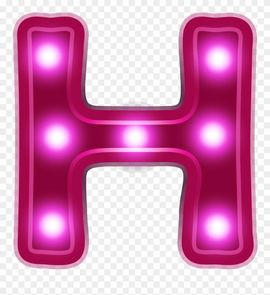 Letter H Png Clip Art Black And White - Neon Lights Transparent Red