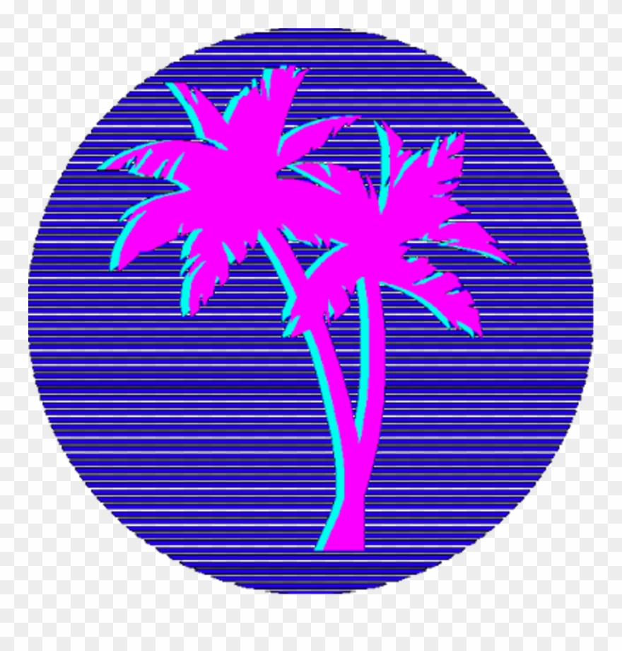 Vapor Grunge Palmtree Vaporwave Vaporwaveaesthetic - Vaporwave Png Clipart