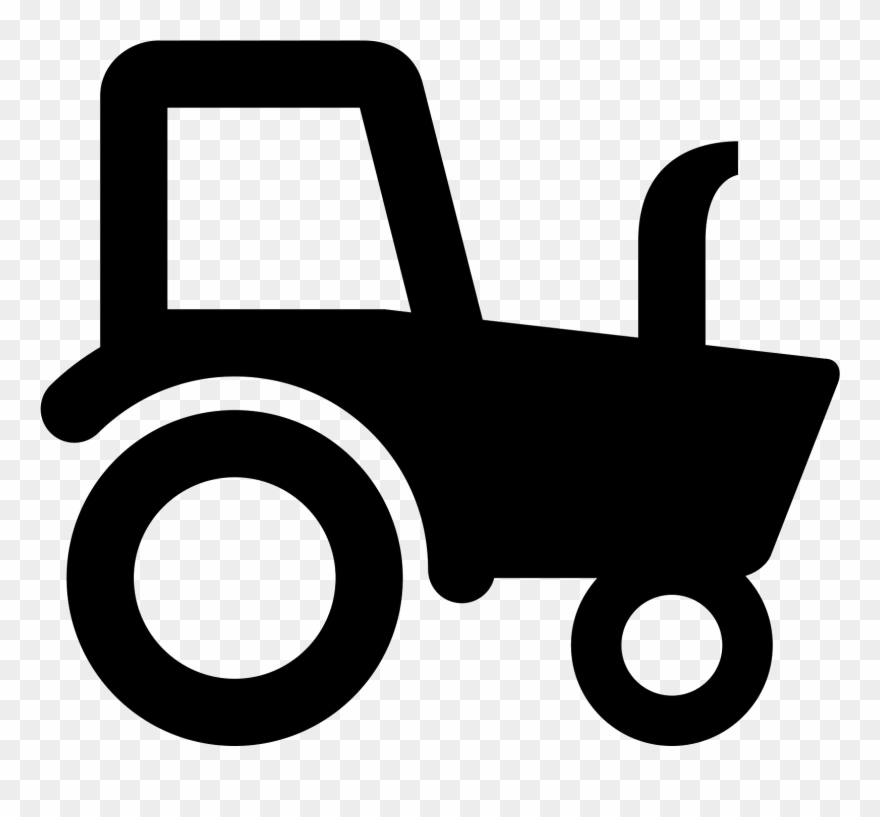 Lawn Tractor Icons - Black And White Tractor Clipart