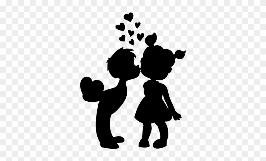 Résultat De Recherche D'images Pour "enfants Amoureux" - Boy And Girl Kissing Silhouette Clipart