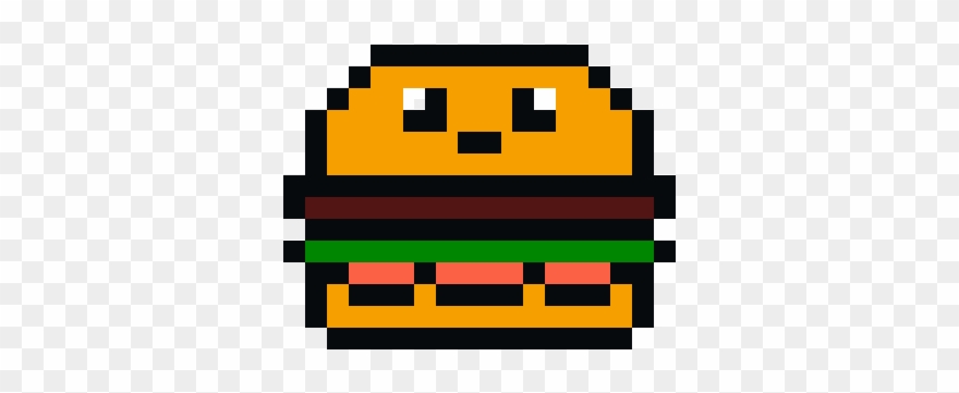 Kawaii Burger Pixel Art Maker - Pixel Hamburger Clipart