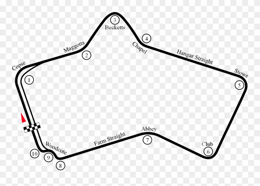 The Original Silverstone Layout With The New Woodcote - 1968 Brdc International Trophy Clipart