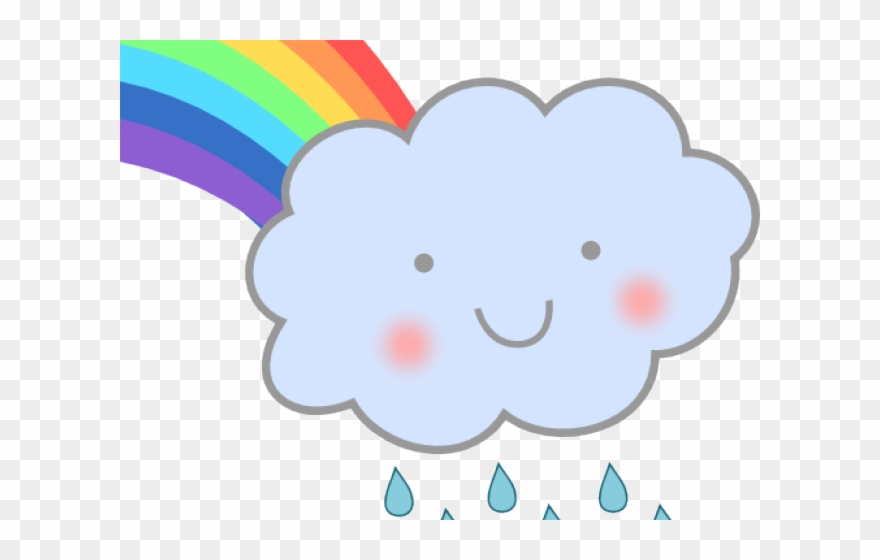 Rainbow Clipart Rain - Cloud - Png Download