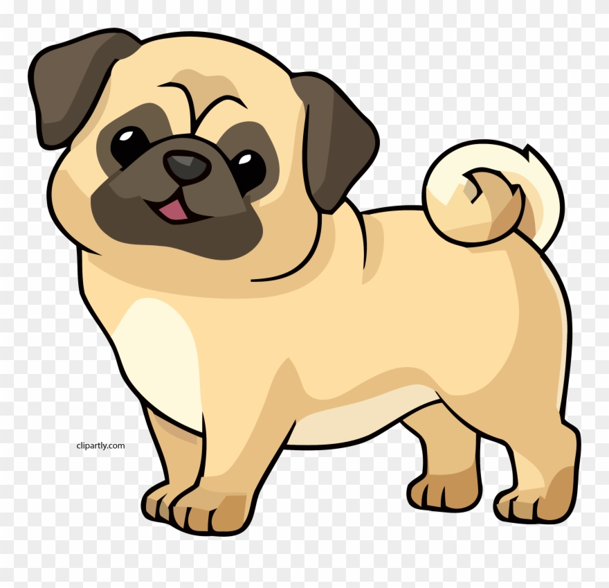 Navajowhite Color Dog Cute Chibi Clipart Png - Dog Clipart Pug Transparent Png