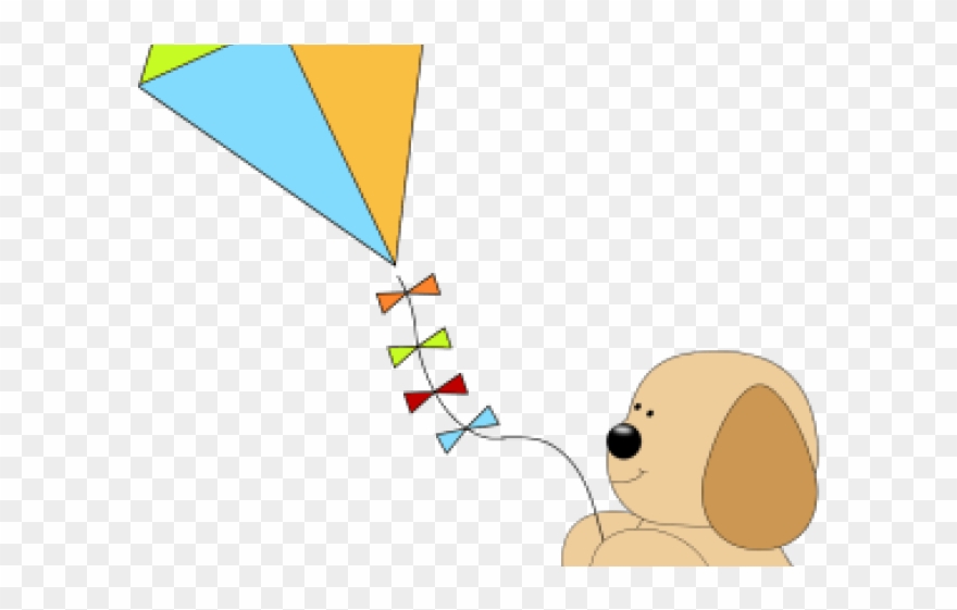 Cat Flying A Kite Clipart - Png Download
