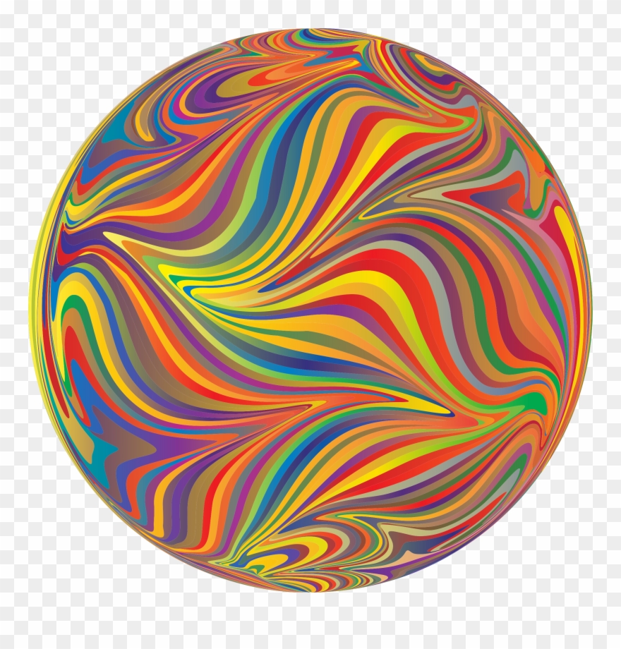 Big Image - Psychodelic Muster-platte, Bunte Gewellte Streifen Clipart