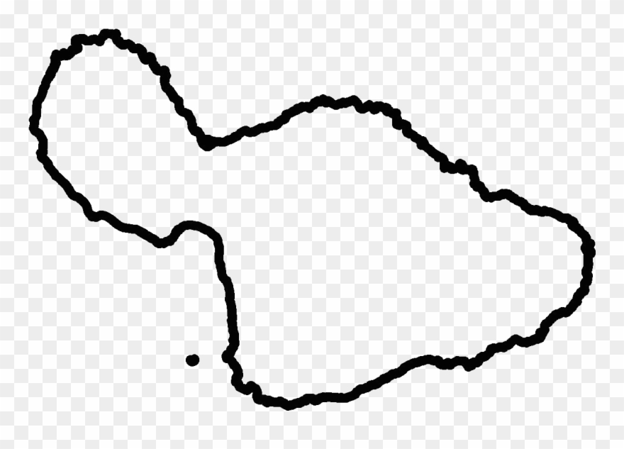 Maui, Maui Outline 10 White, Maui Outline 10 Black, - Maui Map Outline Clipart