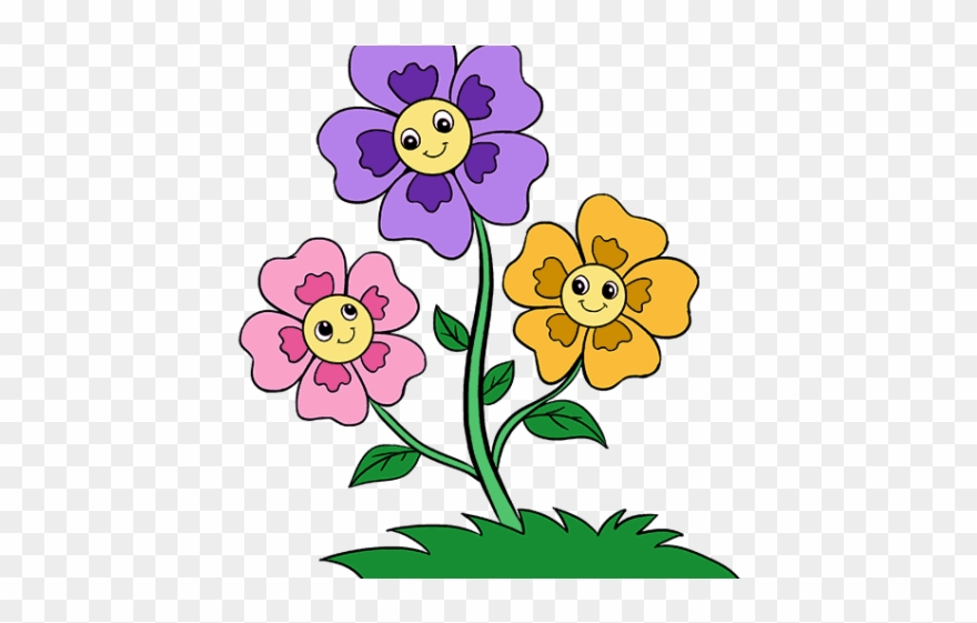 Cartoon Flower - Drawing Flower With Names Clipart