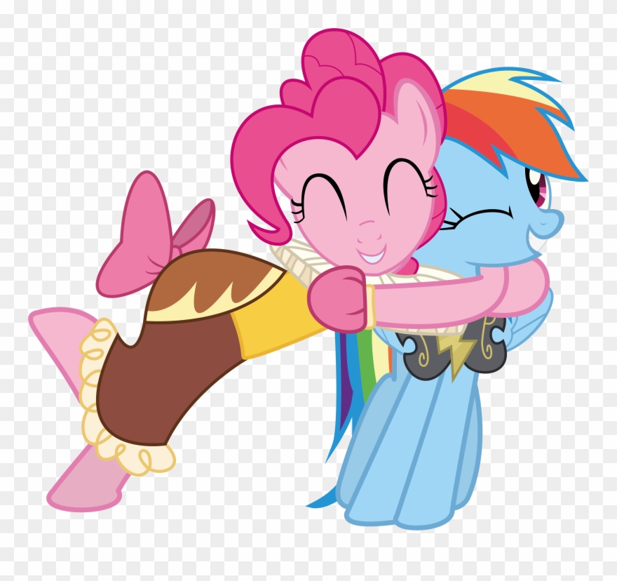 Friendship Clipart Buddy - Pinkie Pie Hug Rainbow Dash - Png Download