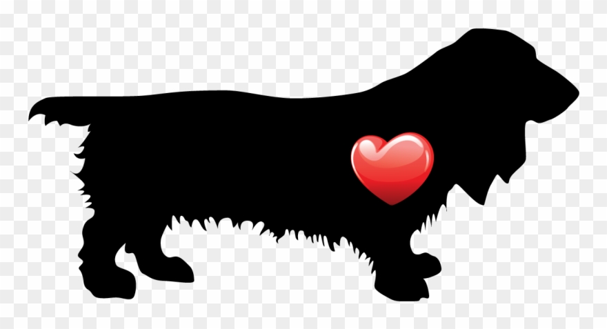 My Heart Long-hair Dachshund Nail Art Decals Patch - Hair Clipart