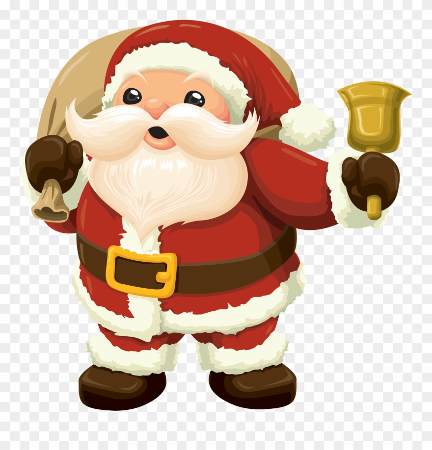 Free Png Santa With Bell Png Images Transparent - Santa Claus Png Clipart
