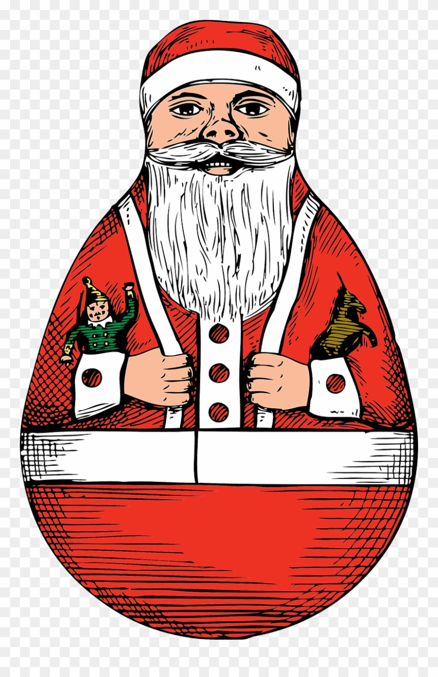 Vector Graphics,free Pictures, Free - Christmas Rolly Poley Santa Card Clipart