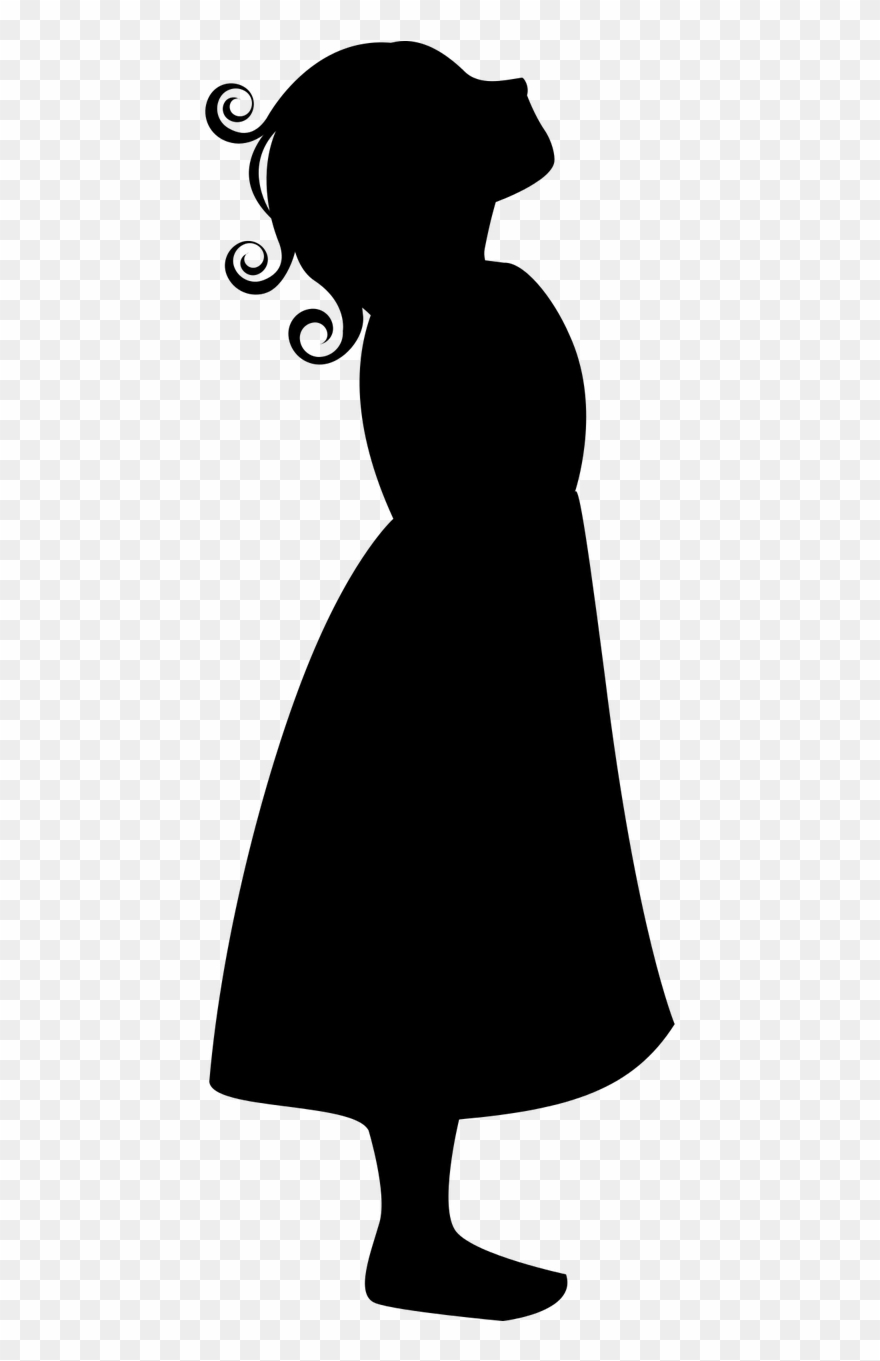 Girl Silhouette Remake - Girl Looking Up Clipart - Png Download