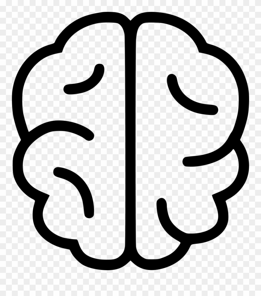 Brain Icons - Simple Brain Line Drawing Clipart