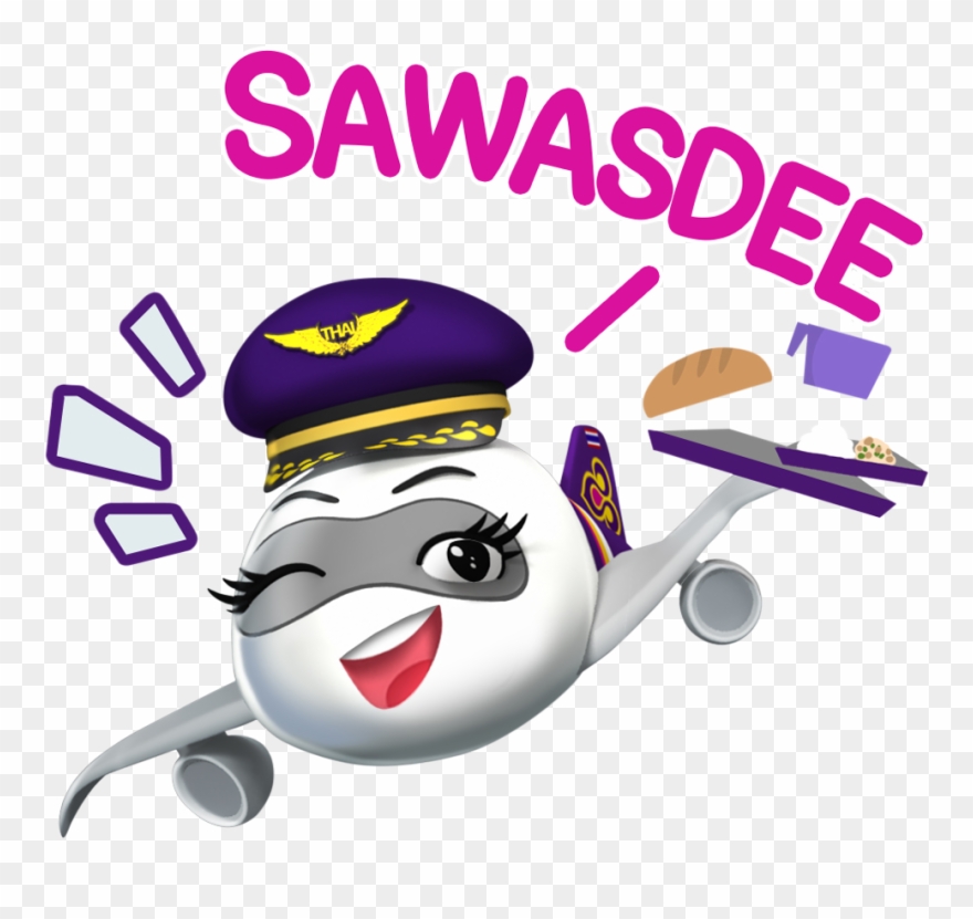Shop,” Then Search For Thai Official Accounts Through - Thai Airways Cartoon Clipart