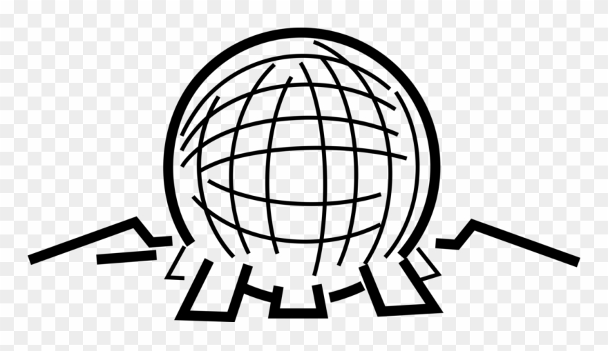 Vector Illustration Of Geodesic Dome Sphere Spaceship - Spaceship Earth Epcot Transparent Clipart