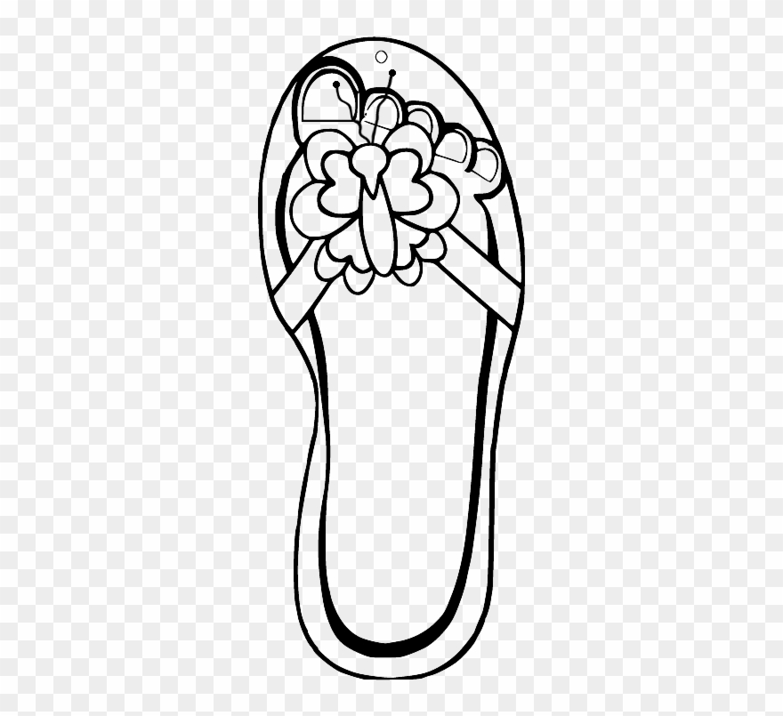 Flip Flop Template Coloring Pages - Stencil Clipart
