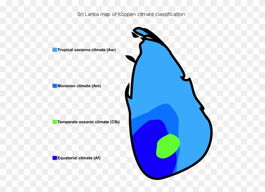 Clipart Map Delta Landform - Sri Lanka Koppen Climate Classification - Png Download