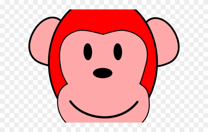 Monkey Clipart Red - Monkey Head Clipart - Png Download