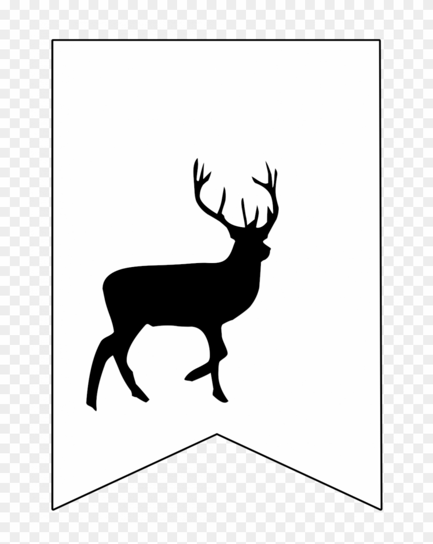 Harry Potter Banner Free Printable Decor - Full Body Deer Stencil Clipart