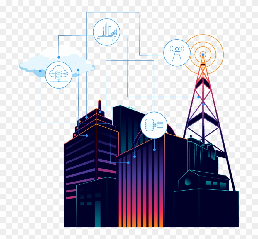 City Buildings And Towers Netrality Interconnected - Netrality Clipart