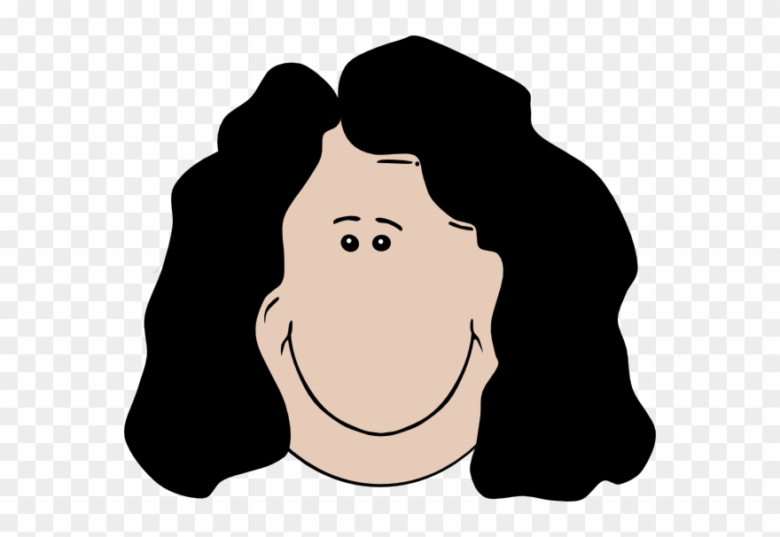 Black Hair Woman Cartoon Clipart