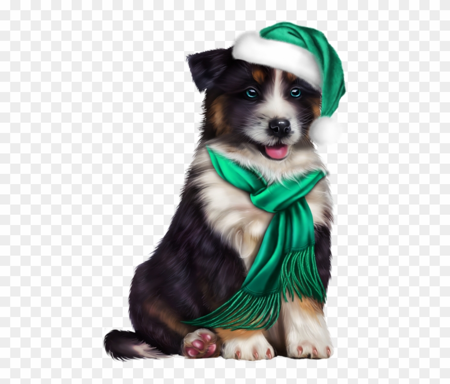 Puppy Christmas Art Clipart