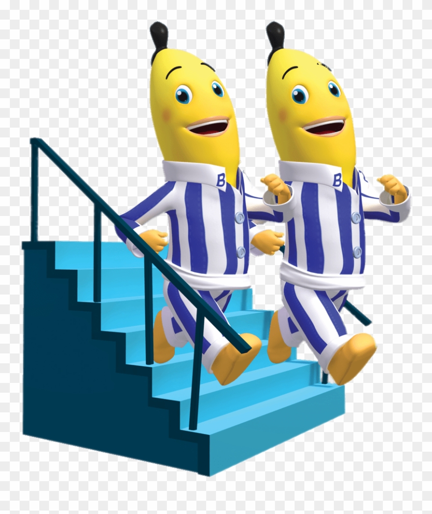 Bananas In Pyjamas Walking Down The Stairs - Bananas In Pyjamas Running Down The Stairs Clipart