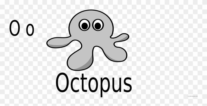 Octopus Animal Free Black White Clipart Images Clipartblack - Cartoon Octopus - Png Download