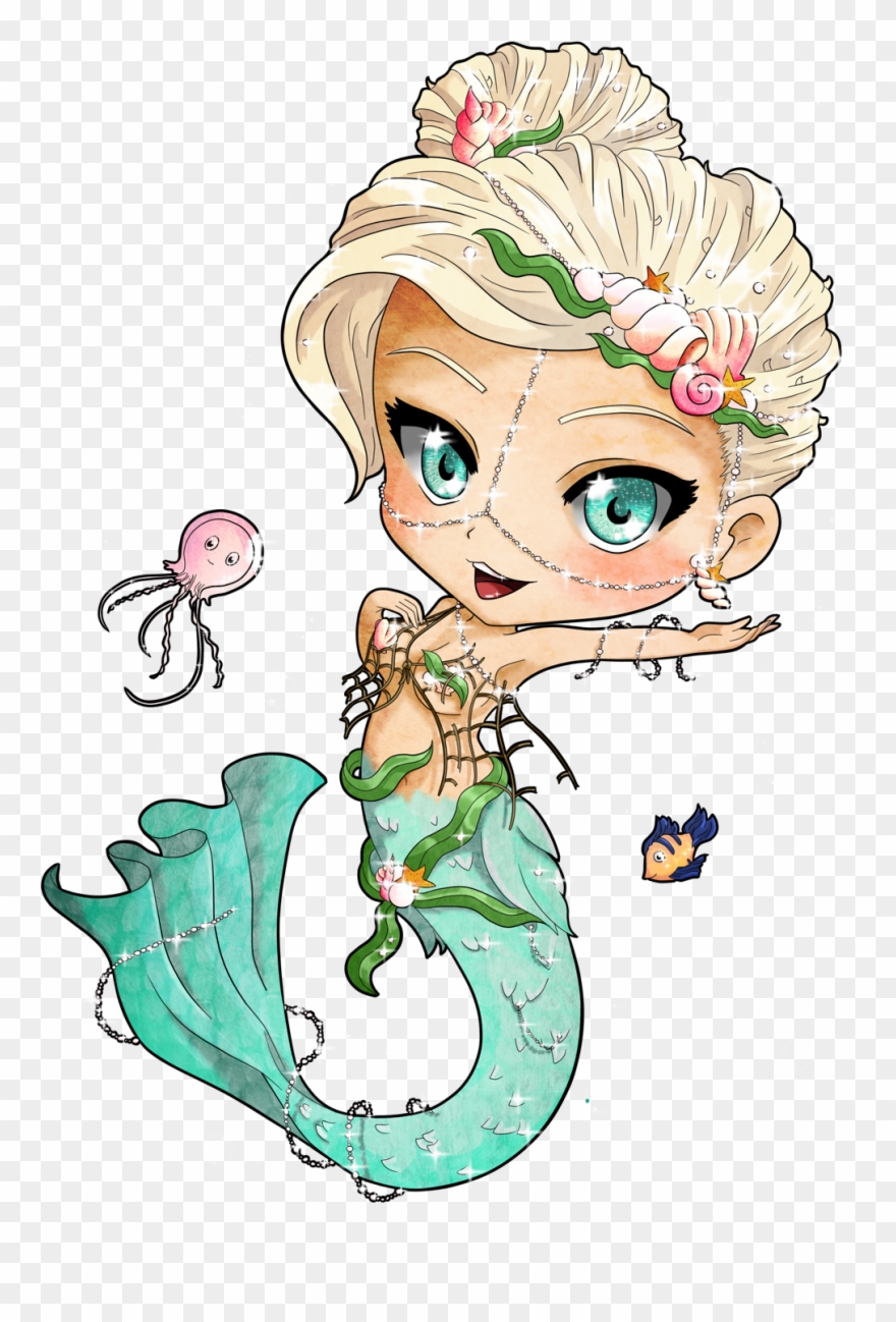 Reportar Abuso - Chibi Cute Mermaid Png Clipart