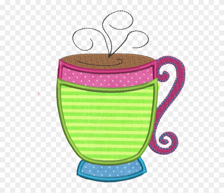 A Great Coffee Cup Applique Design - Appliqué Clipart