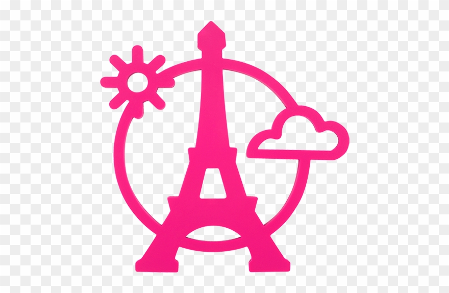 Magnetic Eiffel- Dessous De Plat Pink - Eiffel Tower Icon Pink Clipart