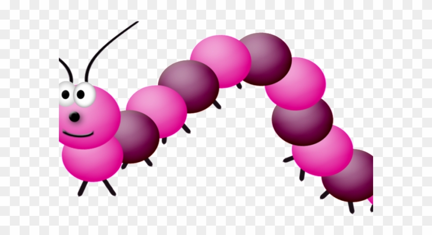 Caterpillar Clipart Pink - Cartoon Pink Caterpillar - Png Download