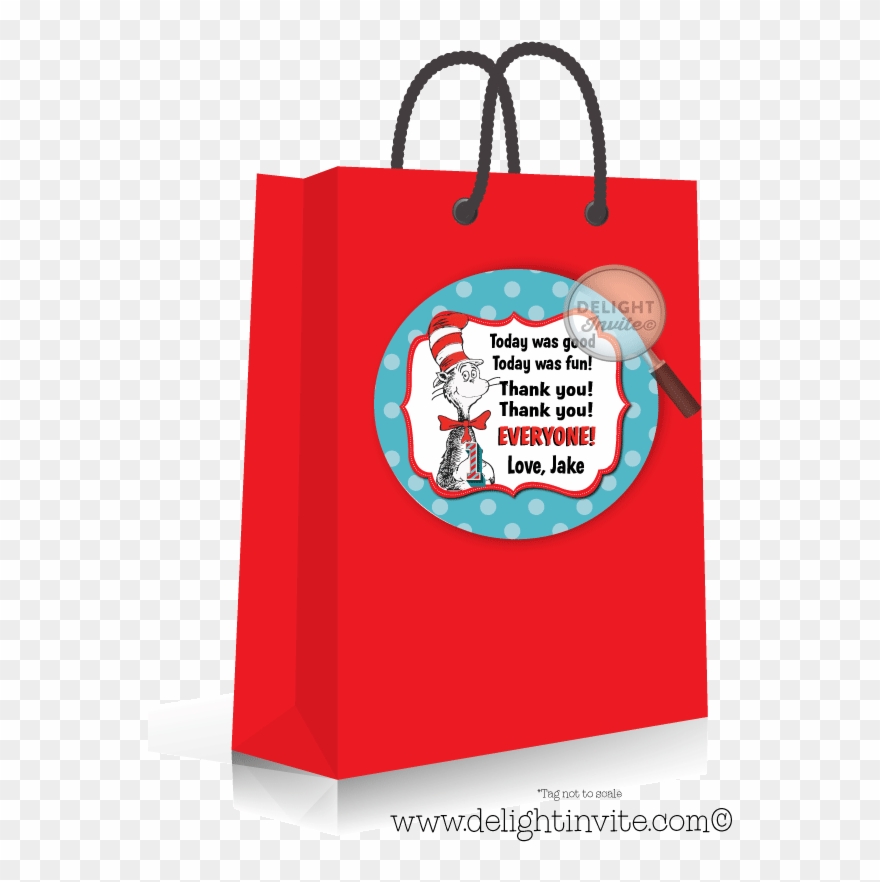 Seuss 1st Birthday Favor Tags - Dr Seuss Candy Bags Clipart
