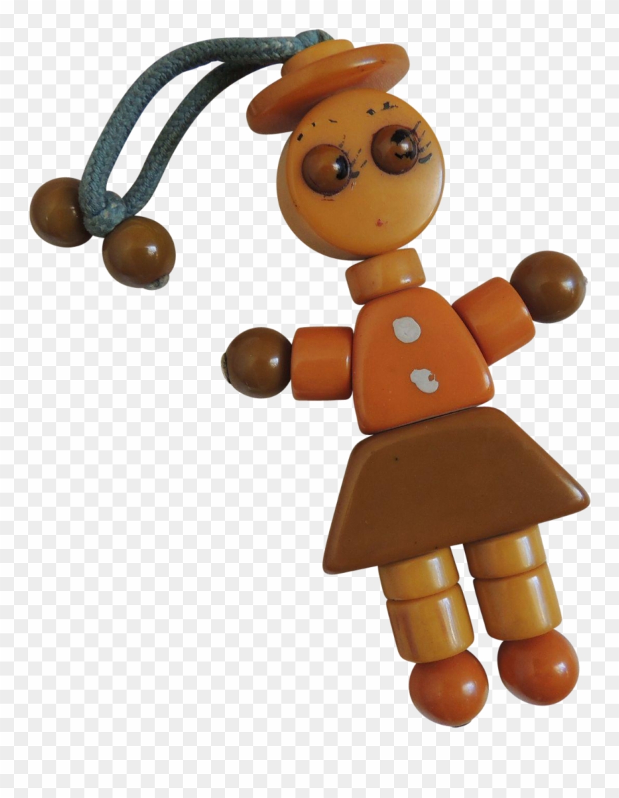 Bakelite Baby Crib Toy Tykie Female C1930's - Cartoon Clipart