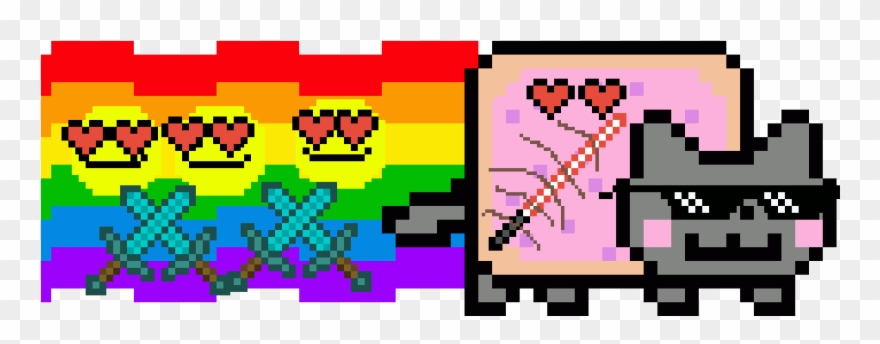 Gangster Cat - Mlg Nyan Cat Png Clipart