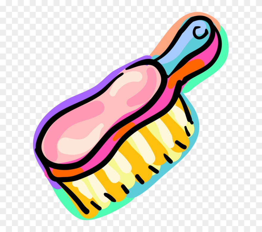 Vector Illustration Of Personal Grooming Hairbrush Clipart