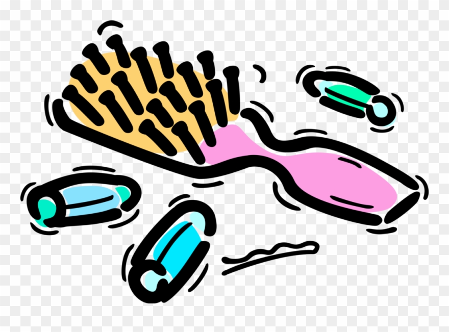 Vector Illustration Of Personal Grooming Hairbrush Clipart