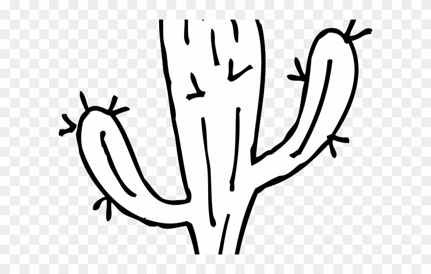 Whit Clipart Cactus - Cactus Clipart Black And White - Png Download