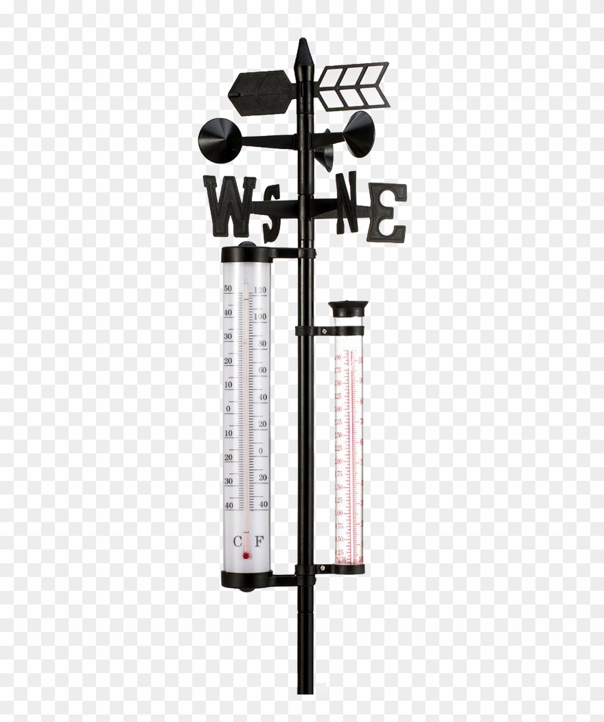 Wetterstation Garten Strebergarten Analog 4 - Weather Station Inclusive Thermometer - Markenlos Clipart