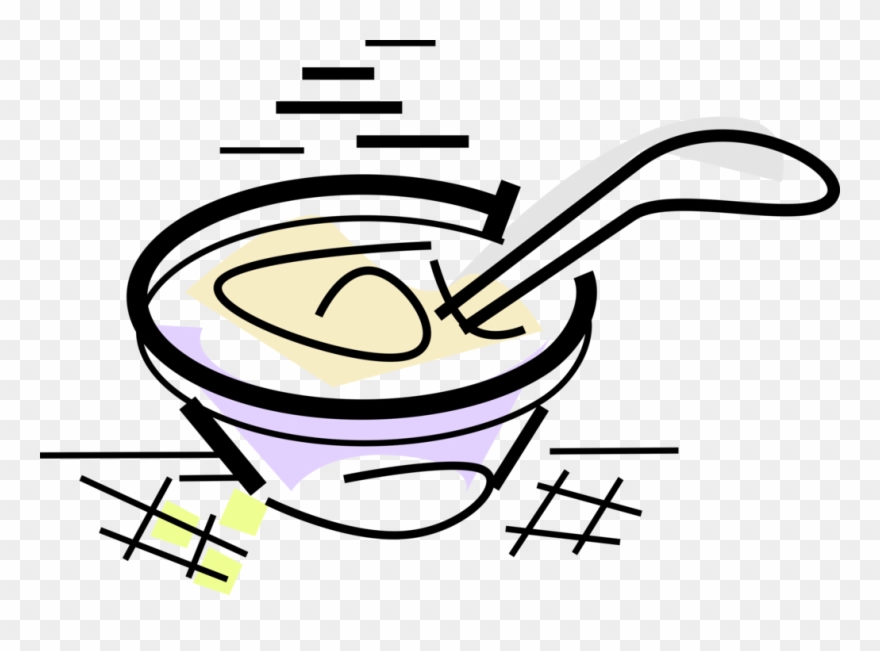 Vector Illustration Of Soup Bowl With Hot Soup And Clipart