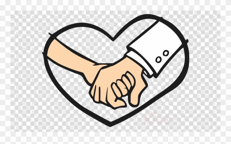 Download Holding Hands Together Cartoon Transparent - Hand Holding Hand Png Clipart