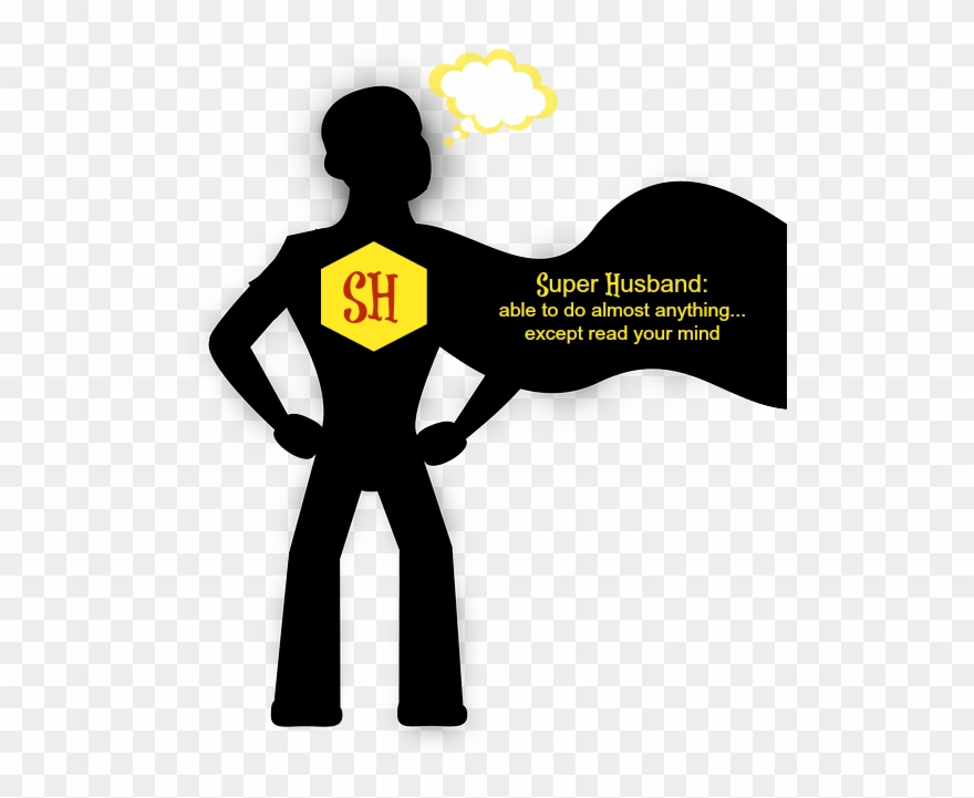 Superhusband - Hero Cartoon Silhouette Clipart